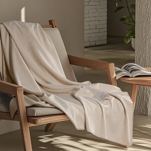 oatmeal-colored woolen fabric