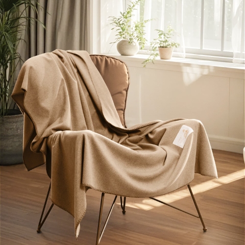 Creamy Coffee-colored Woolen Fabric