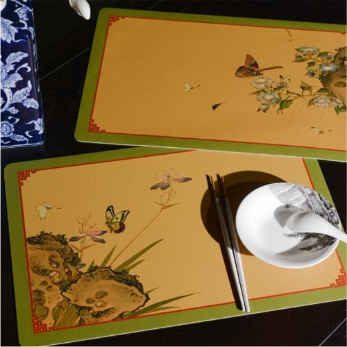 High-end Luxury Placemat - Waterproof, Oil-resistant, Heat-resistant Song Dynasty Painting Chinese Style Placemat