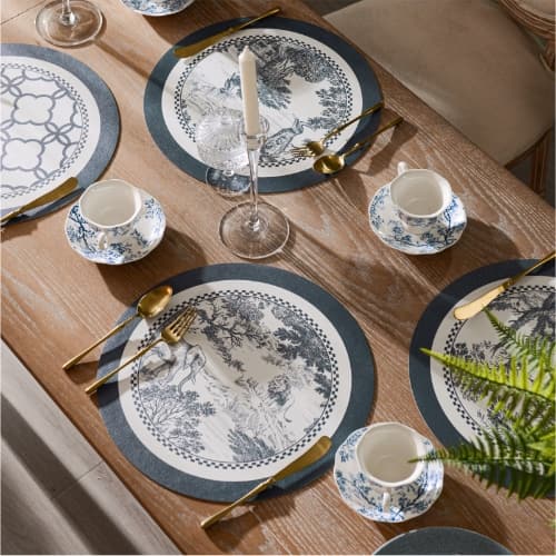 High-end Luxury Placemat - Waterproof, Oil-resistant, Heat-resistant Hand-painted Castle and Manor Series Placemat