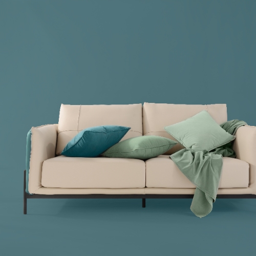 Heavyweight Velvet Stream Bird Blue Series Solid Color Throw Pillow
