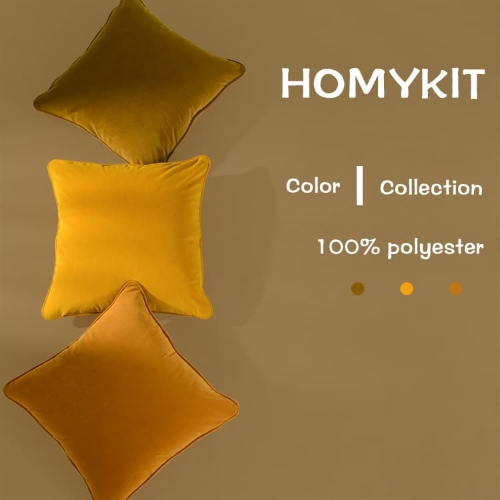 Premium Velvet Honey Amber Series Solid Color Throw Pillow