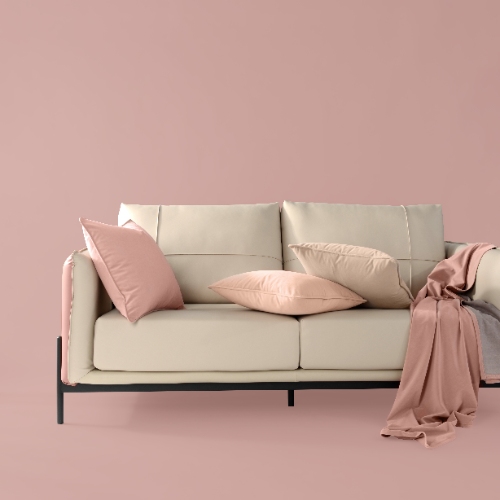 Heavyweight Velvet Peach Pink Series Solid Color Throw Pillow